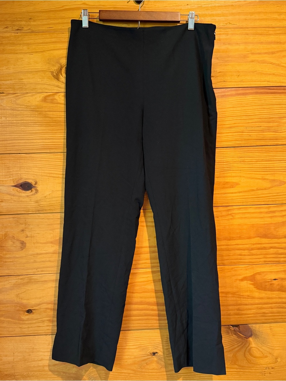 Halogen High Waist Side Slit Straight Leg Dress Pants Trousers Black 10 NWT Work